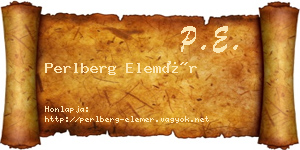 Perlberg Elemér névjegykártya